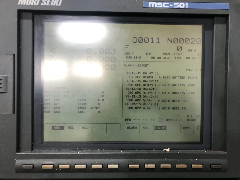 lỗi 300 APC ALARM AXIS NEED ZERO