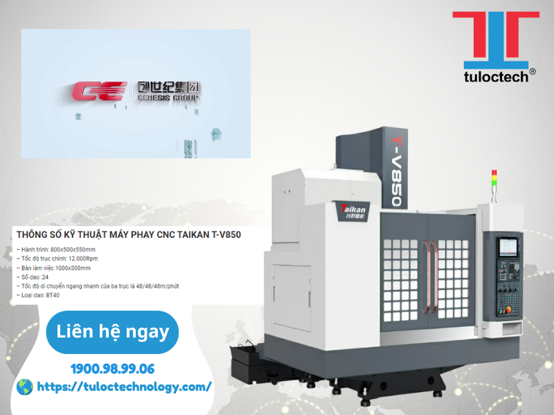 Máy phay CNC Taikan T-V850 đa dạng công năng hỗ trợ sản xuất