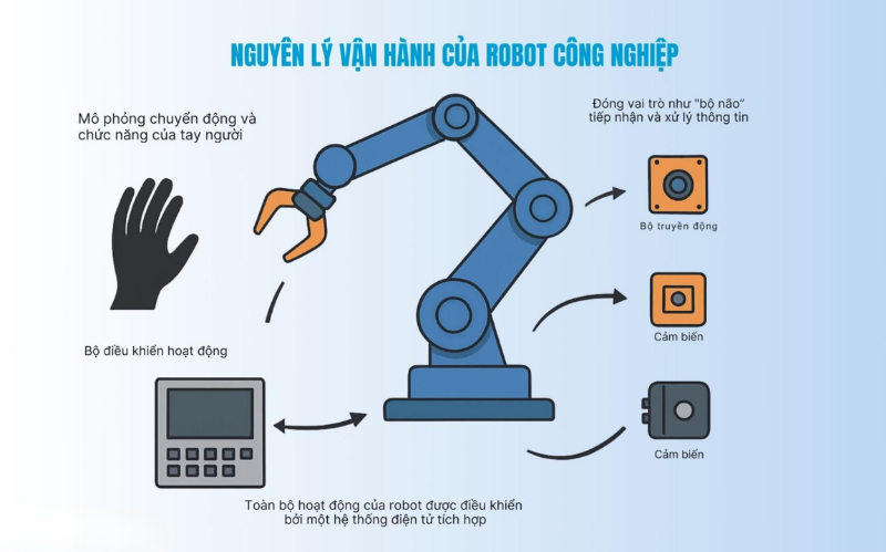 Cấu tạo và nguyên lý vận hành của robot gắp sản phẩm CNC